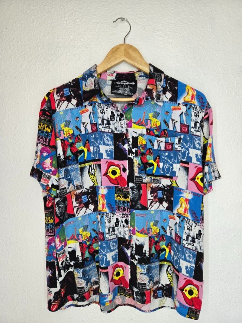 Rolling Stones Greatest Hit's Album Cover Button Up Shirt